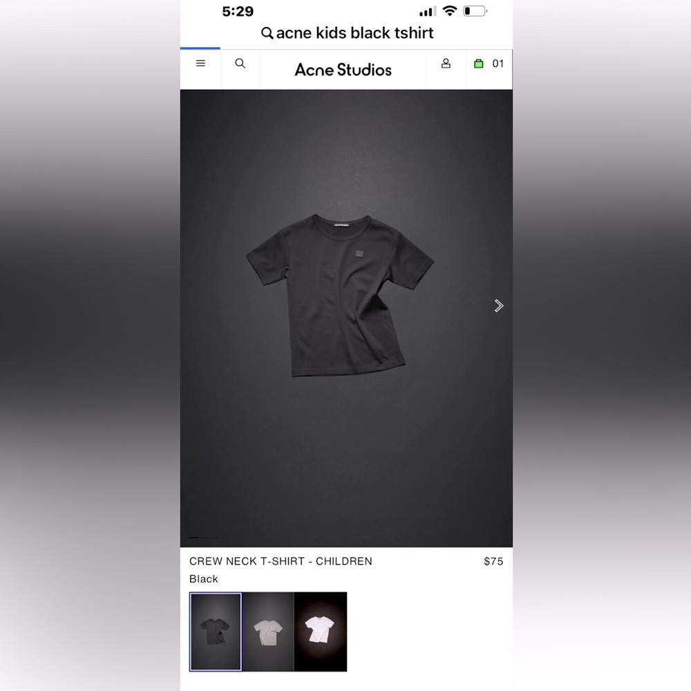 Acne black child’s T-shirt  sz 4/5